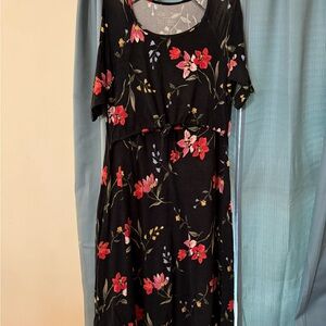 Latched Mama Drawstring Midi Nursing Dress